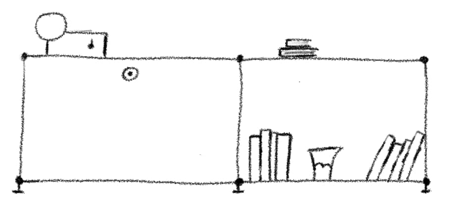 Illustration eines USM Haller Regals