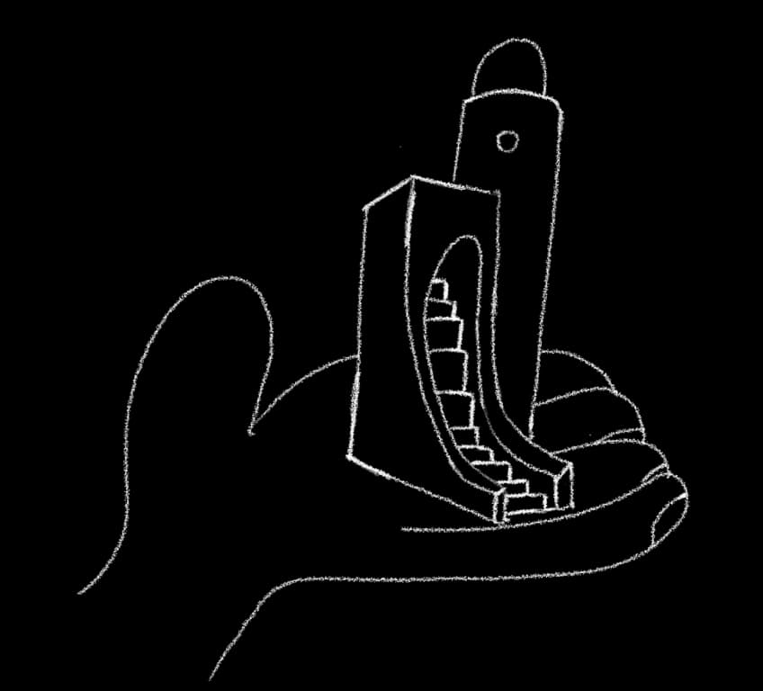 Illustration von einer Hand, die ein Haus hält